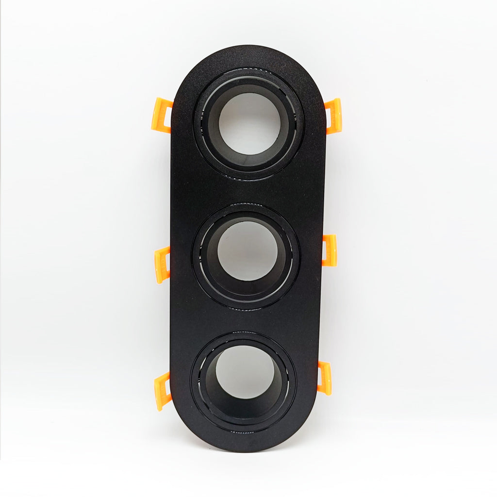 Aro para empotrar triple negro circular
