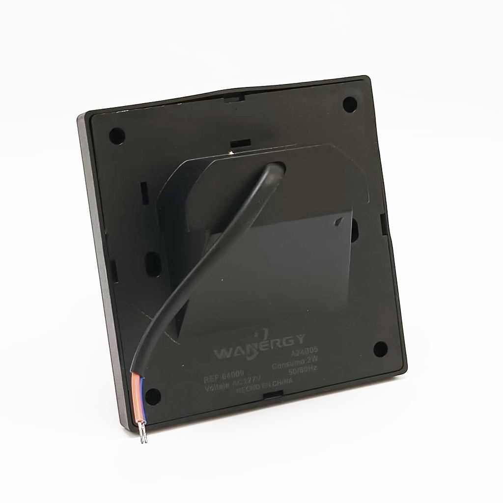 Luz de cortesía cuadrada color negro | 2 Watts | Luz cálida | 3000k