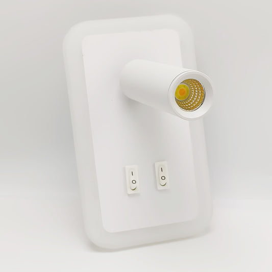 Lámpara de lectura con doble interruptor Color Blanca | 10 + 8 Watts | Luz Cálida/Fría/Neutra | 3000k