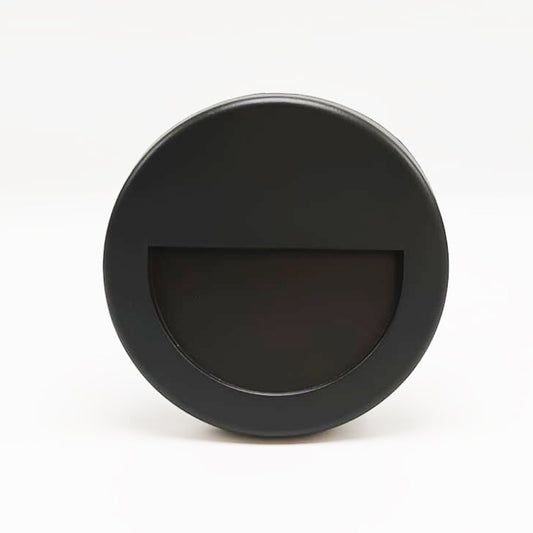 Luz de cortesía negra forma circular interior redondo | 3 Watts | Luz Cálida | 2700k