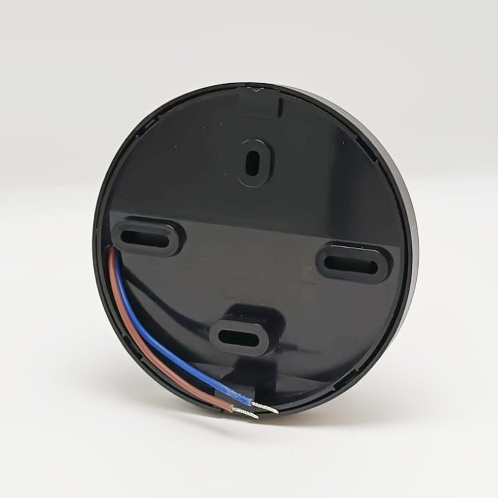 Luz de cortesía negra forma circular interior redondo | 3 Watts | Luz Cálida | 2700k