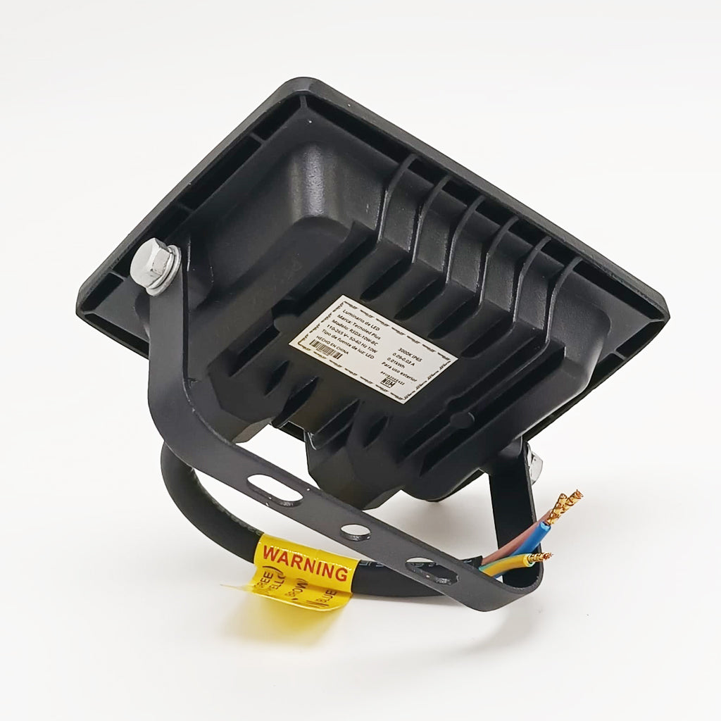 Reflector de LED color negro | 10 Watts | Luz Cálida | 3000k