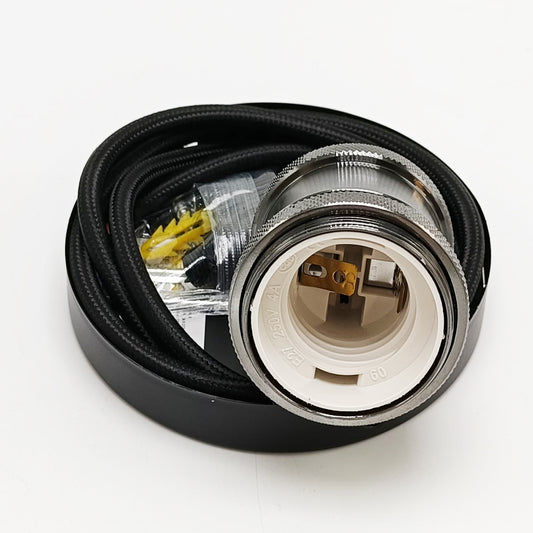 Colgante con socket y canapé color negro Entrada para foco E27