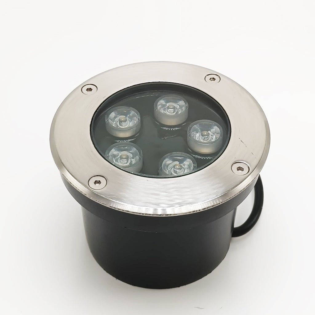 Empotrado de piso Luz Cálida 300k, 5 Watts, Acero
