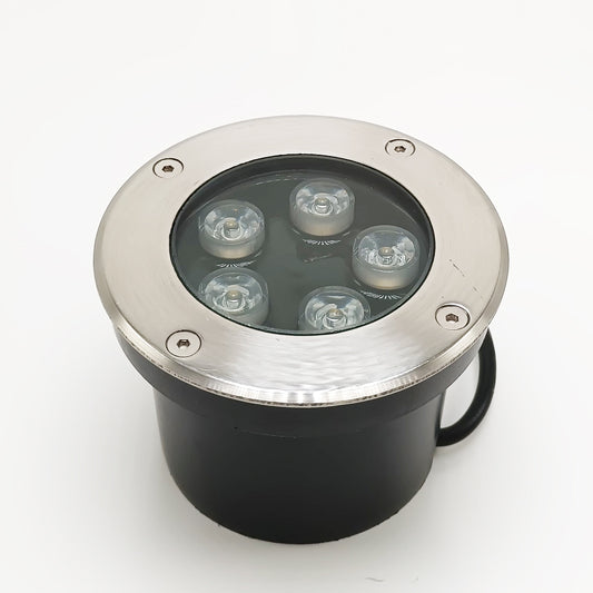 Empotrado de piso Luz Cálida 300k, 5 Watts, Acero