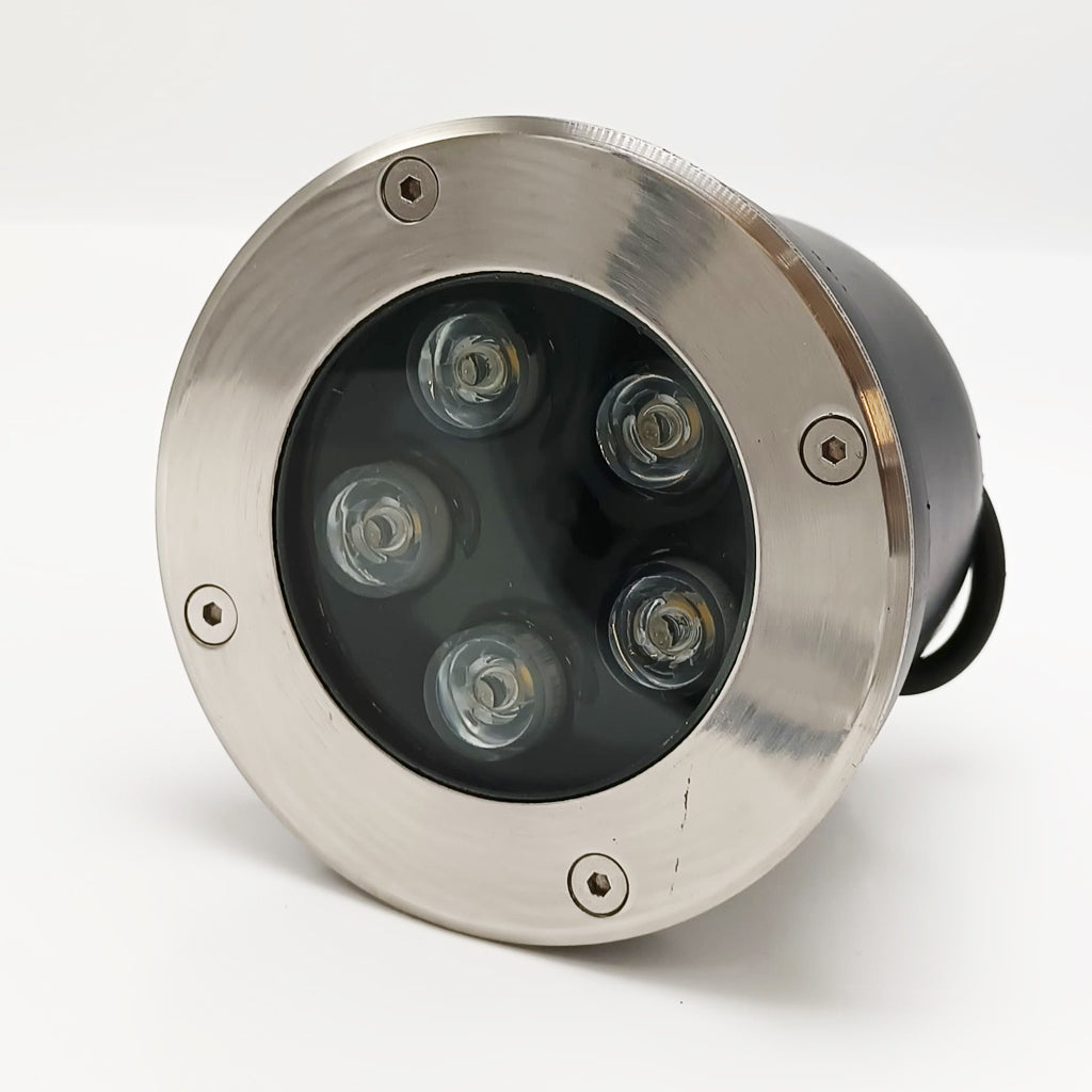 Empotrado de piso Luz Cálida 300k, 5 Watts, Acero